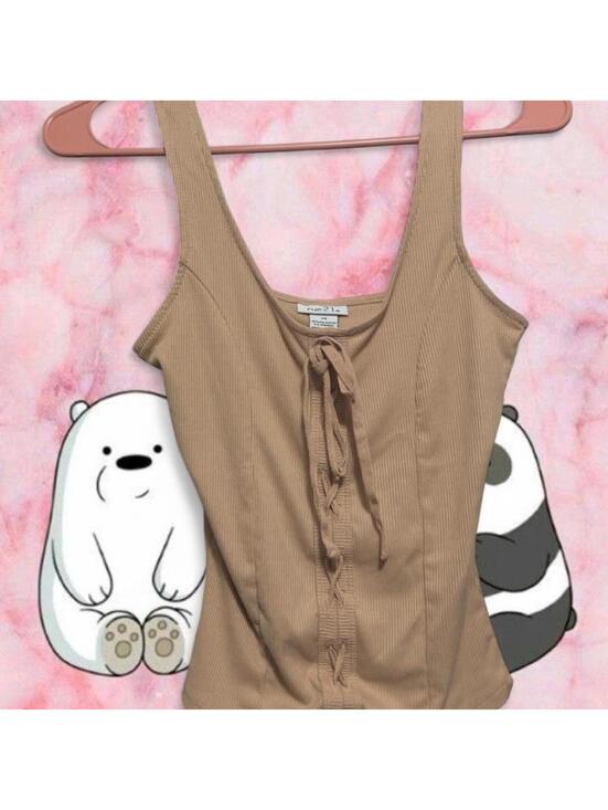 Tops - Rue 21 Women's Tan and Pink Vests-tanks-cami
